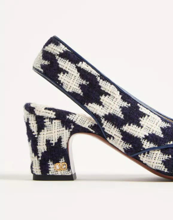 Valentino Adamantine Slingback Pumps In Tweed 60Mm - Image 2